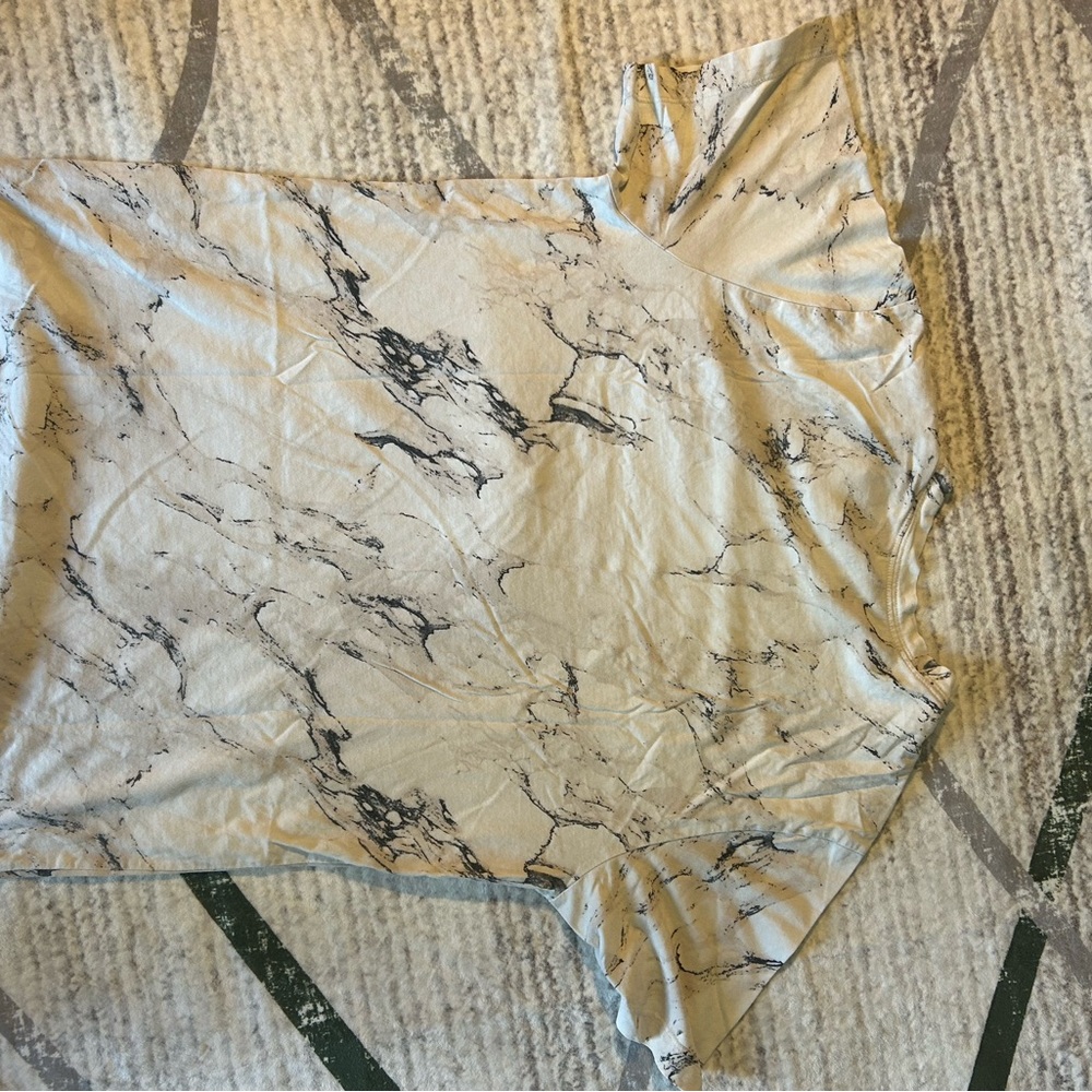 Nike Marble Print Short Sleeve Tee - Black and White